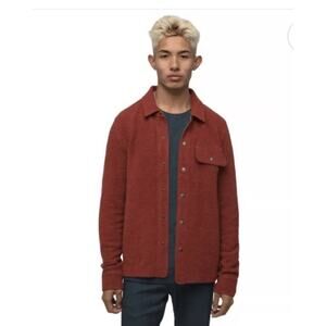 prAna IncrediWool Overshirt Men's Medium Rust Heather | NEW